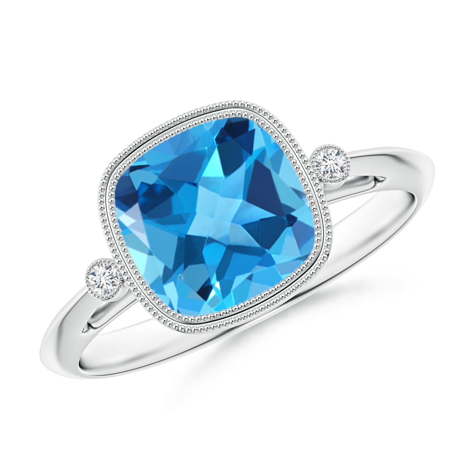 AAA - Swiss Blue Topaz / 2.54 CT / 14 KT White Gold