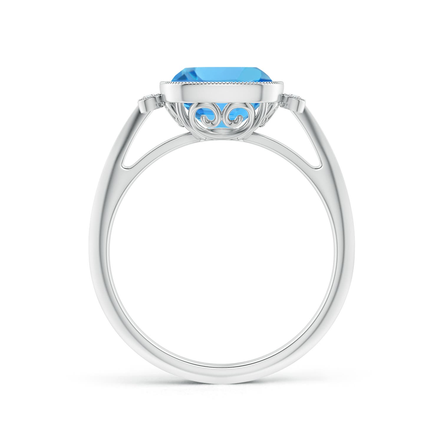 AAA - Swiss Blue Topaz / 2.54 CT / 14 KT White Gold