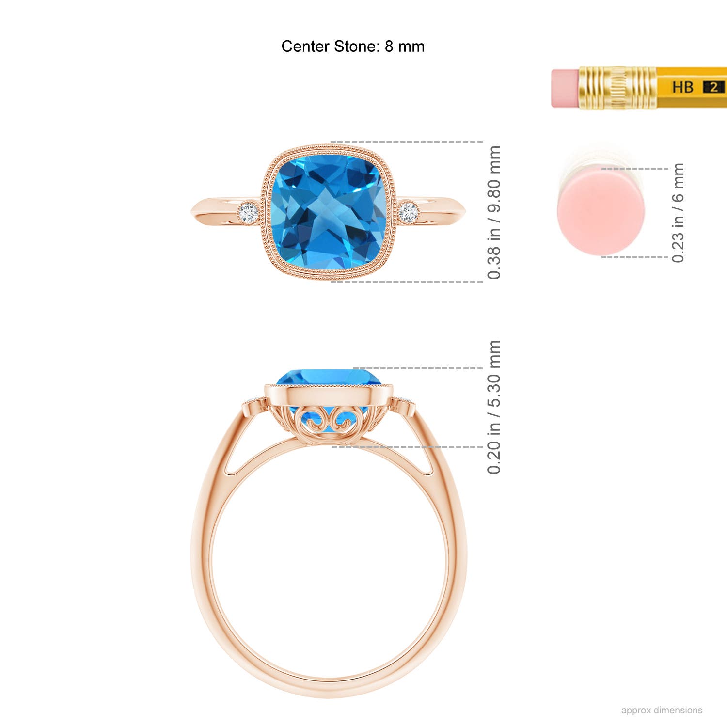 AAAA - Swiss Blue Topaz / 2.54 CT / 14 KT Rose Gold