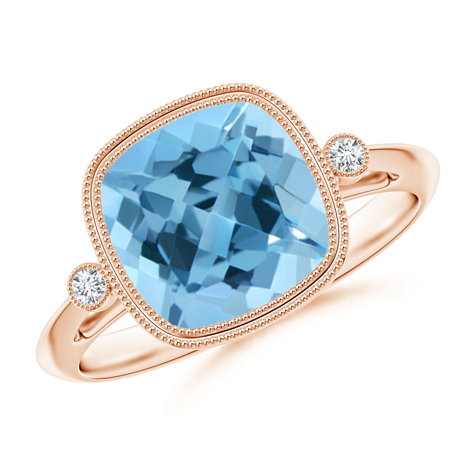 A - Swiss Blue Topaz / 3.34 CT / 14 KT Rose Gold