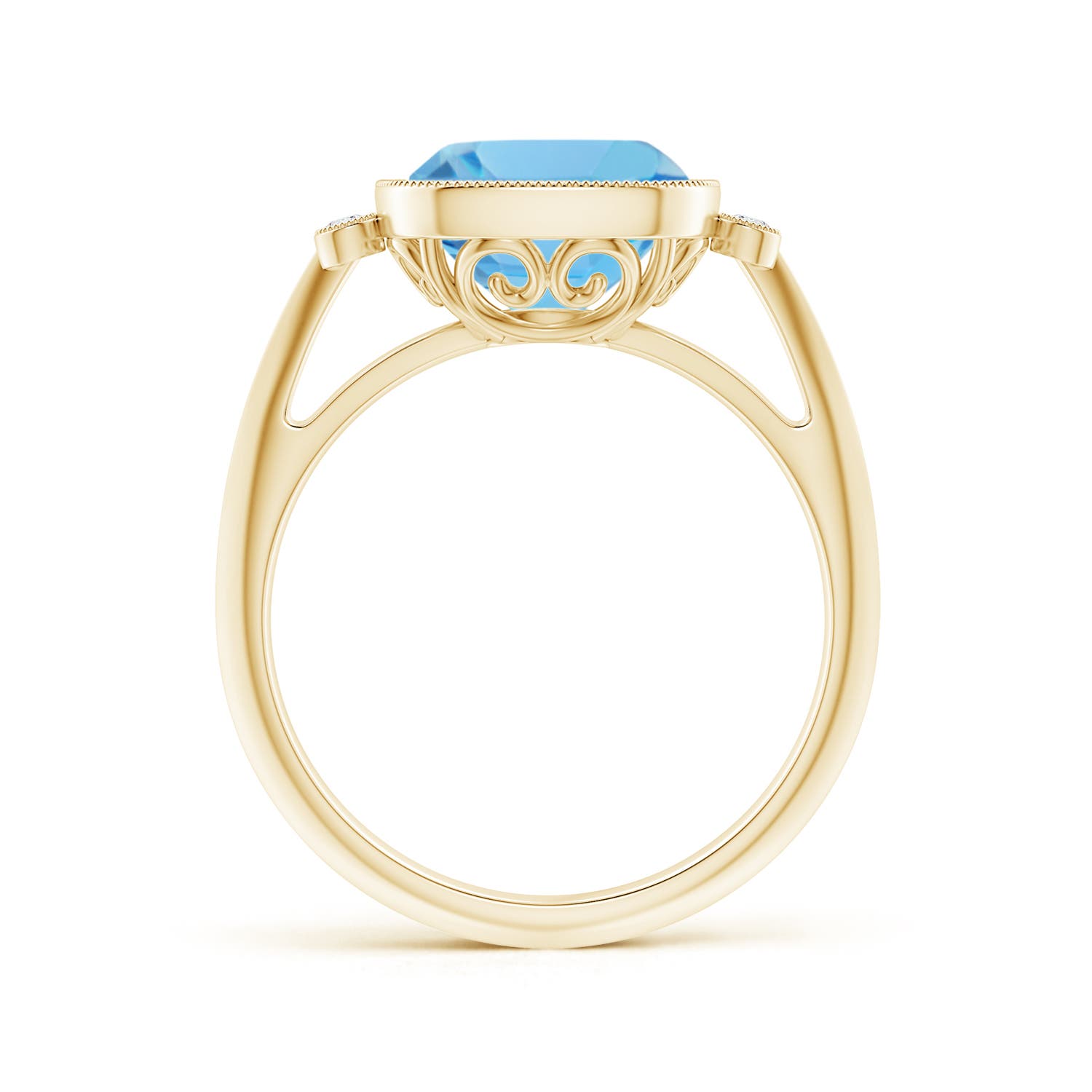 A - Swiss Blue Topaz / 3.34 CT / 14 KT Yellow Gold