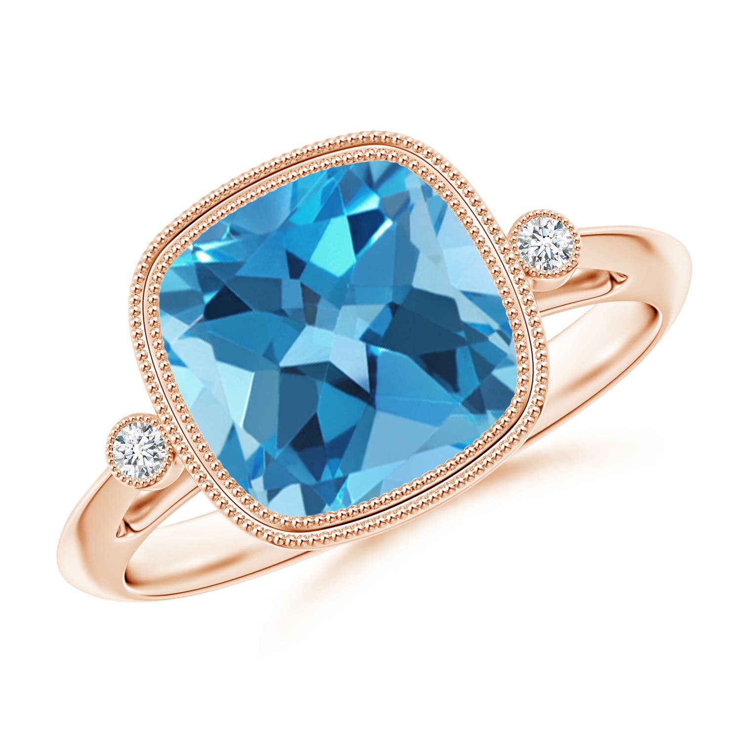 AA - Swiss Blue Topaz / 3.34 CT / 14 KT Rose Gold