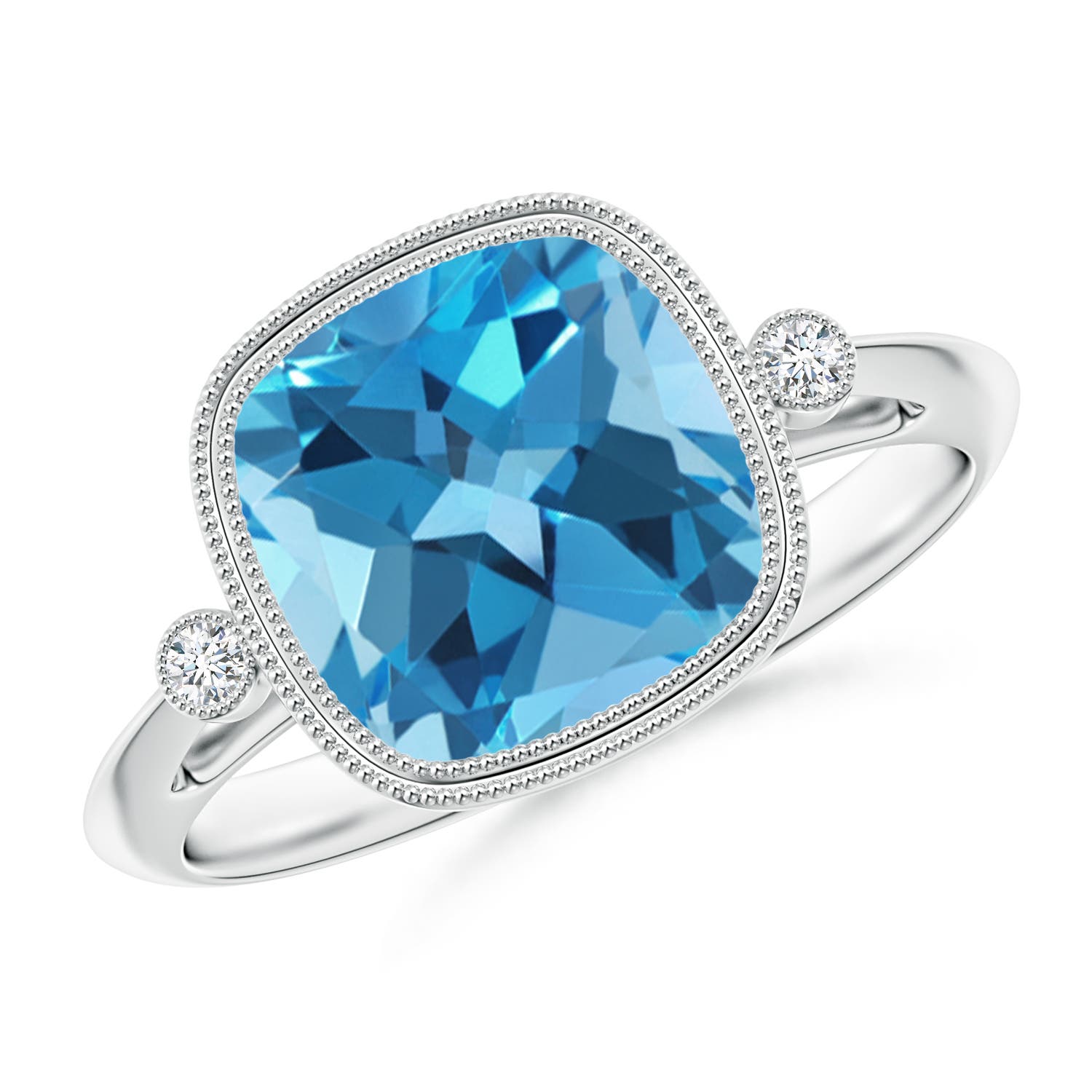 AA - Swiss Blue Topaz / 3.34 CT / 14 KT White Gold