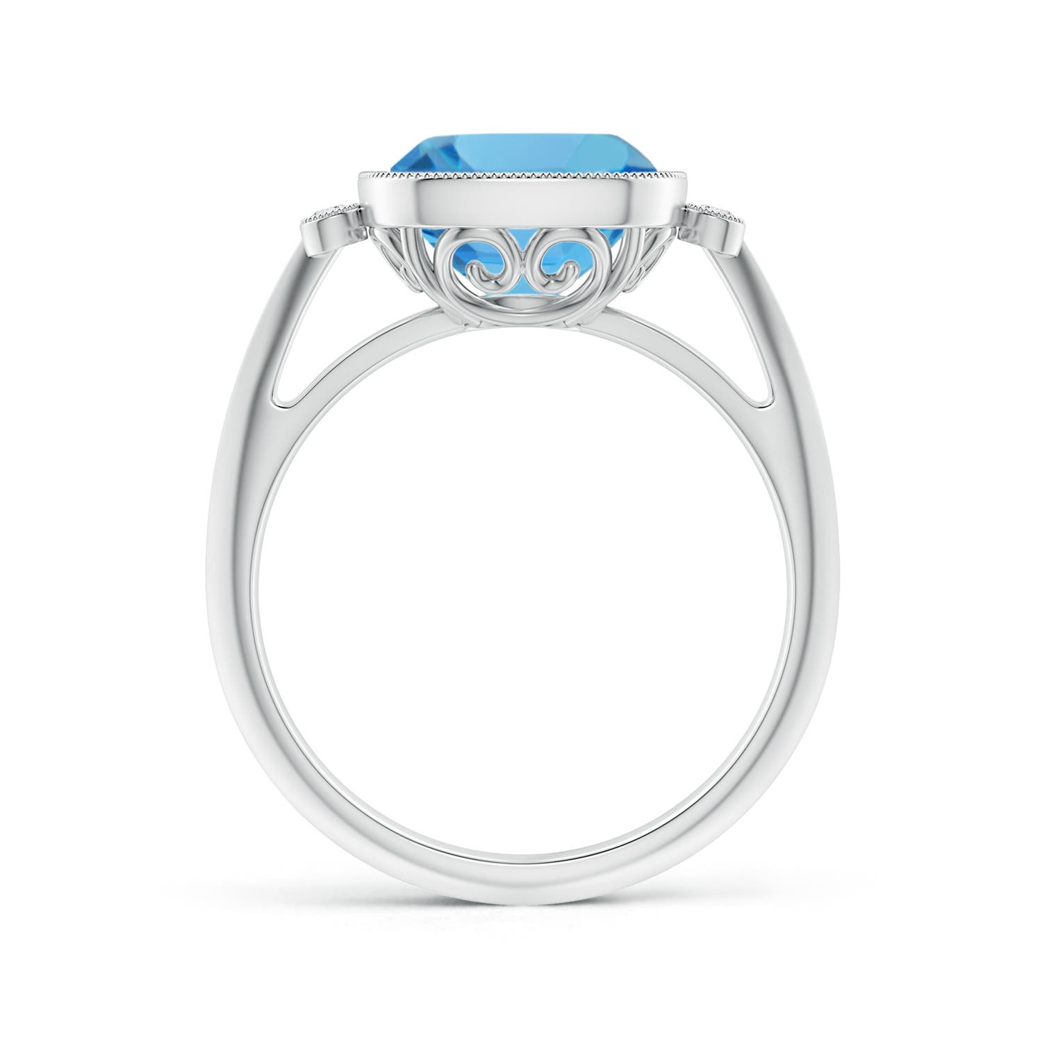 AA - Swiss Blue Topaz / 3.34 CT / 14 KT White Gold