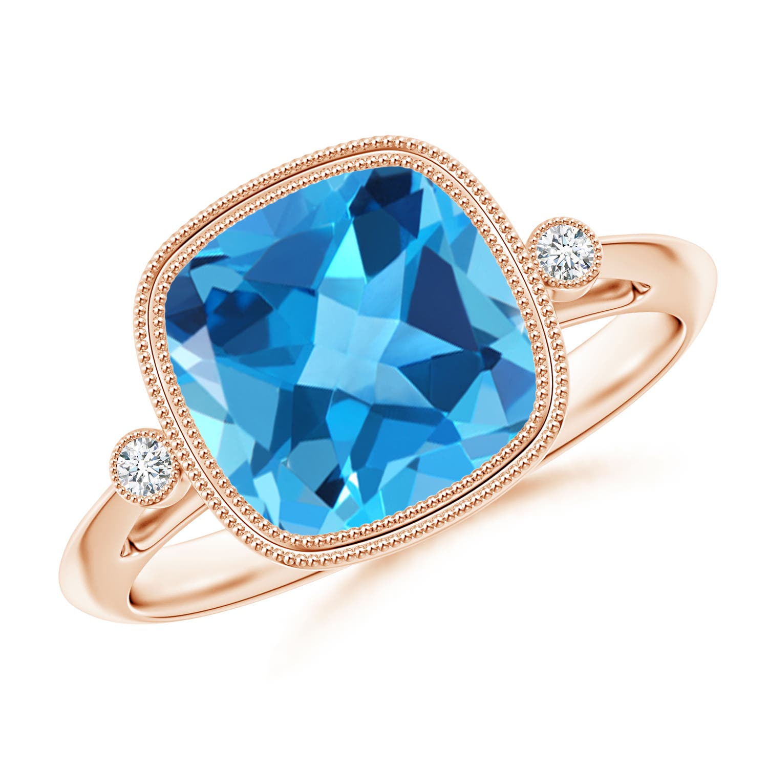 AAA - Swiss Blue Topaz / 3.34 CT / 14 KT Rose Gold