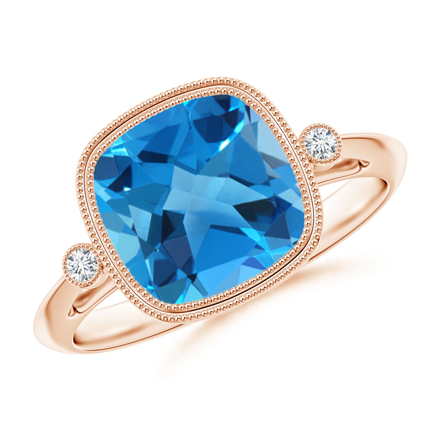 AAAA - Swiss Blue Topaz / 3.34 CT / 14 KT Rose Gold