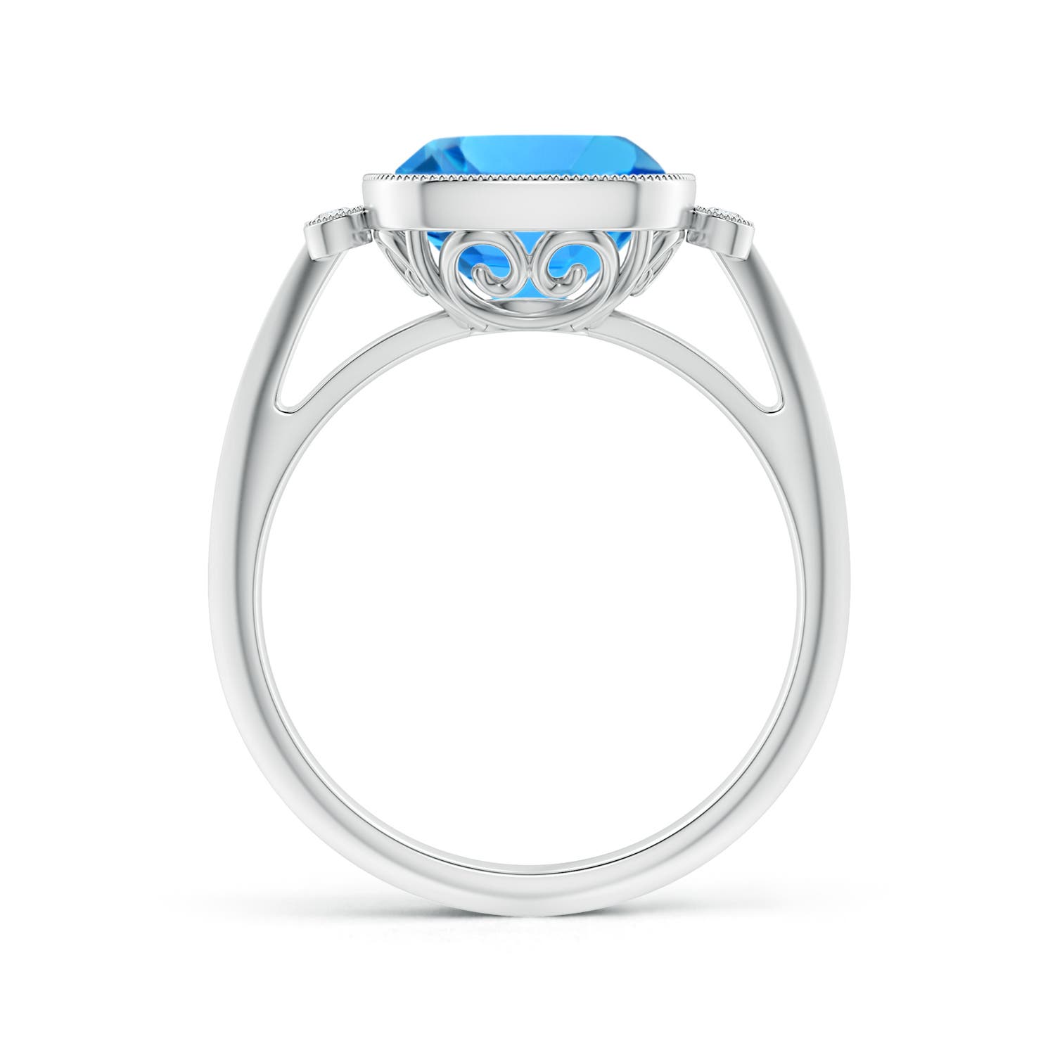 AAAA - Swiss Blue Topaz / 3.34 CT / 14 KT White Gold