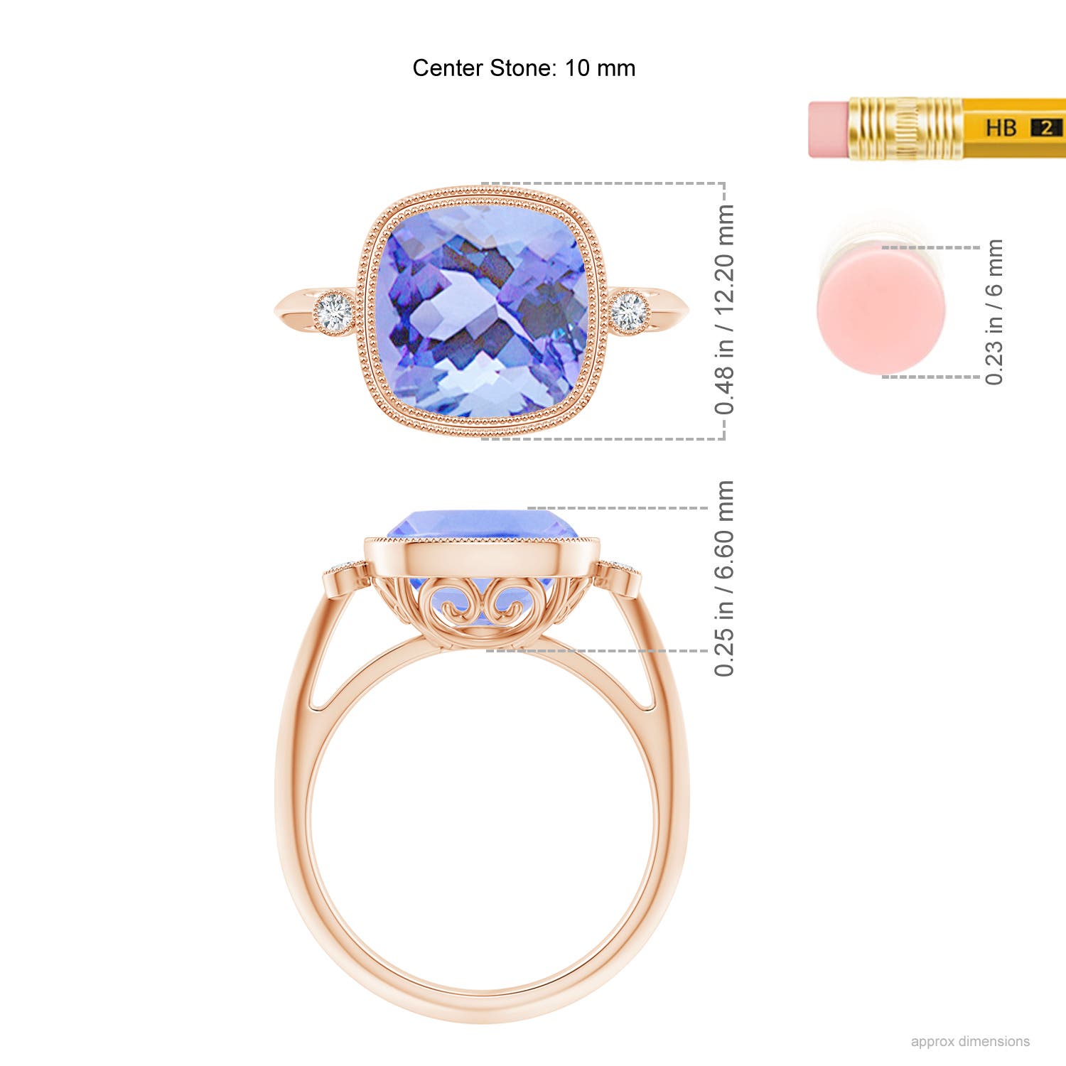 A - Tanzanite / 4.56 CT / 14 KT Rose Gold