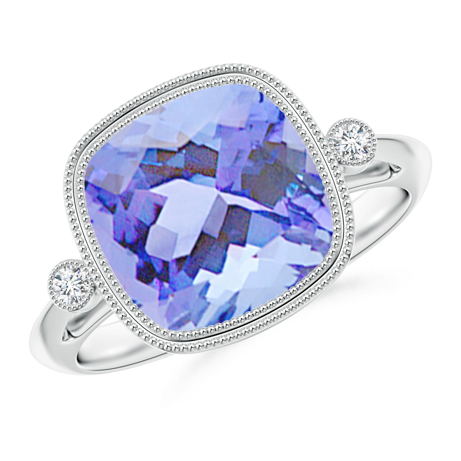 A - Tanzanite / 4.56 CT / 14 KT White Gold