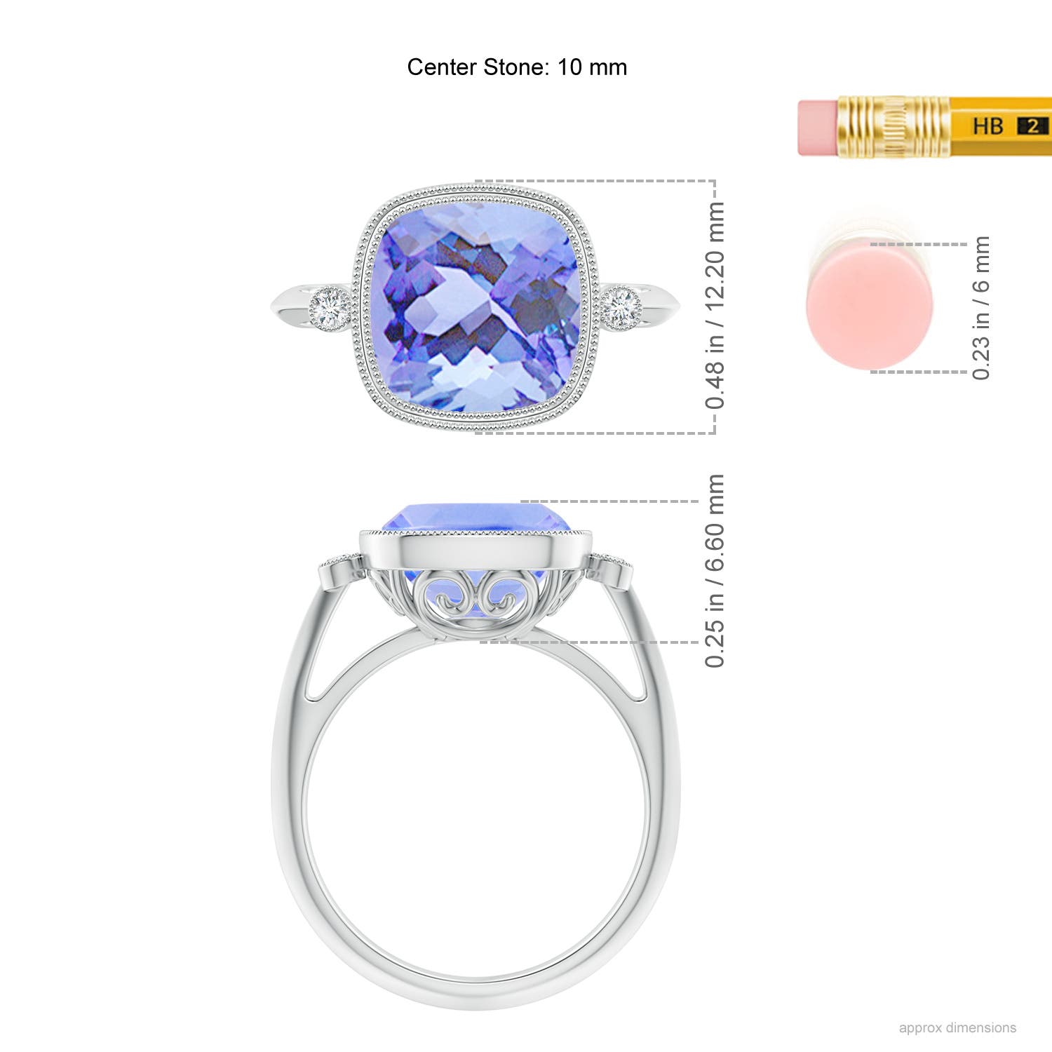 A - Tanzanite / 4.56 CT / 14 KT White Gold