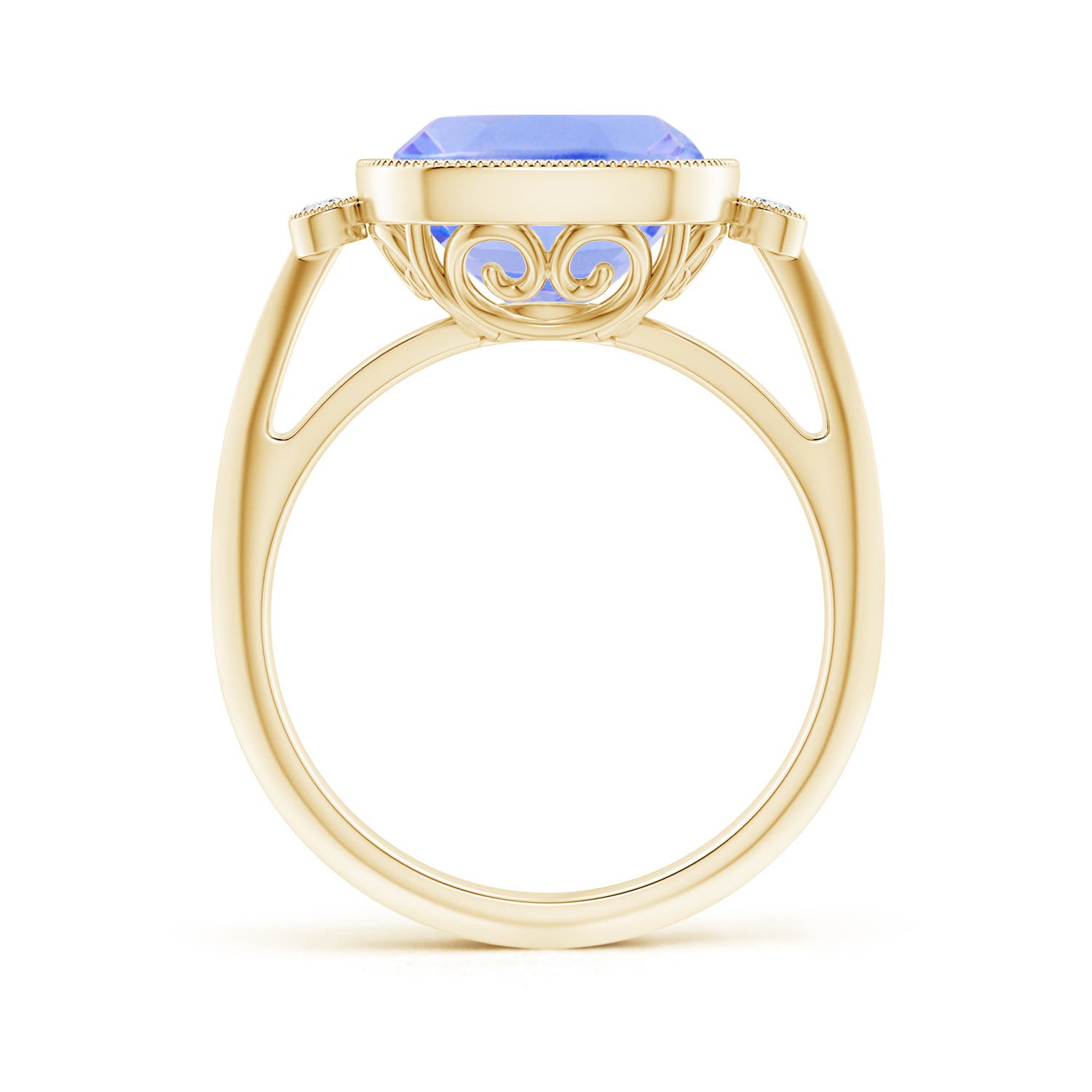 A - Tanzanite / 4.56 CT / 14 KT Yellow Gold