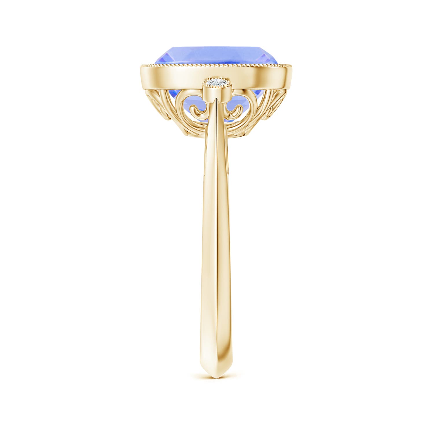 A - Tanzanite / 4.56 CT / 14 KT Yellow Gold