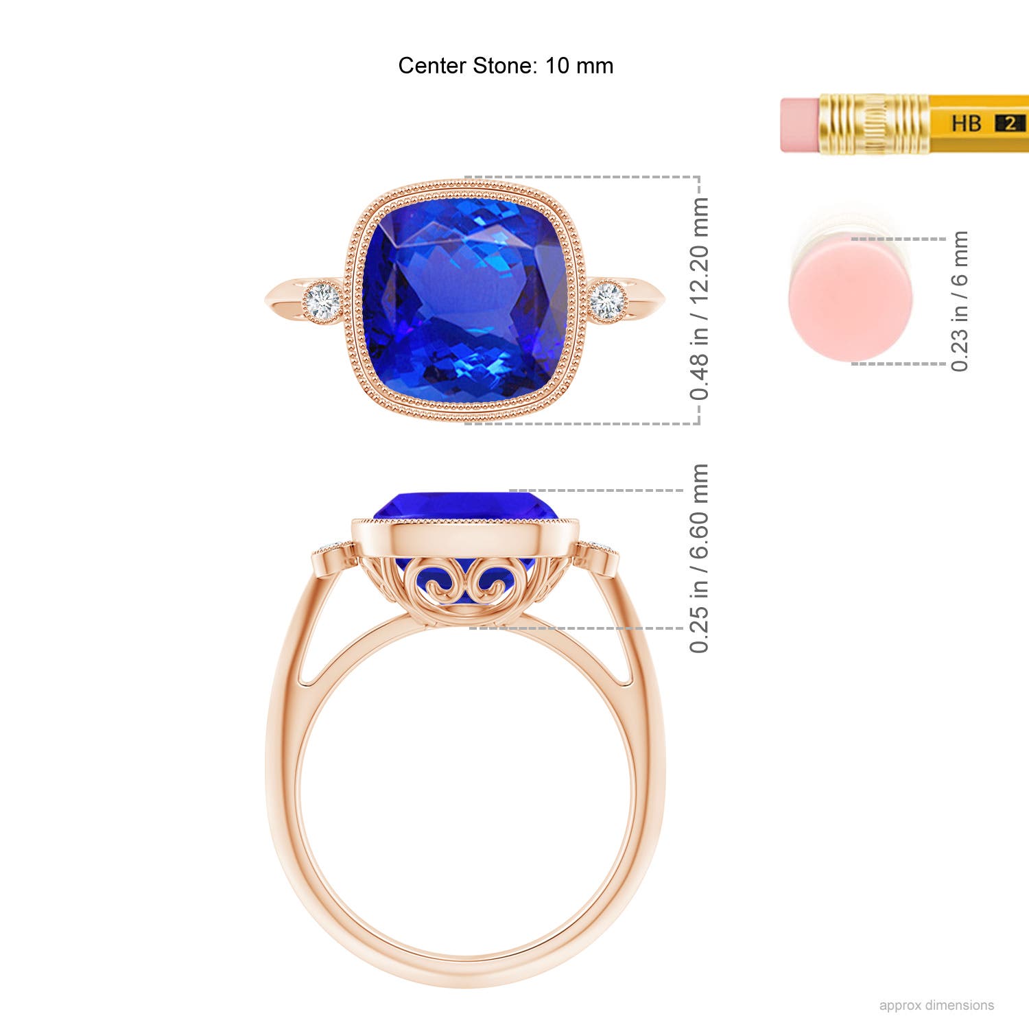 AAA - Tanzanite / 4.56 CT / 14 KT Rose Gold