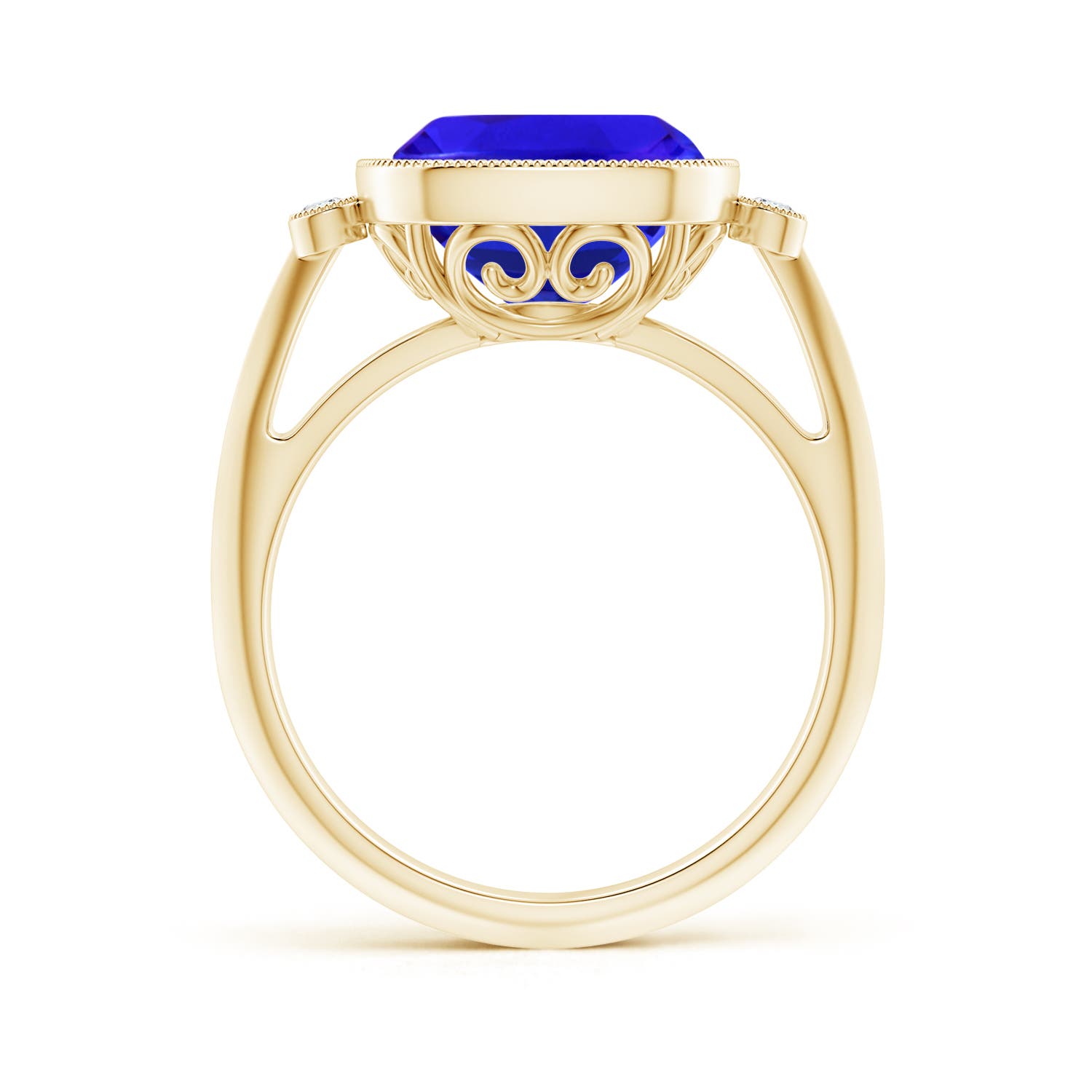 AAA - Tanzanite / 4.56 CT / 14 KT Yellow Gold