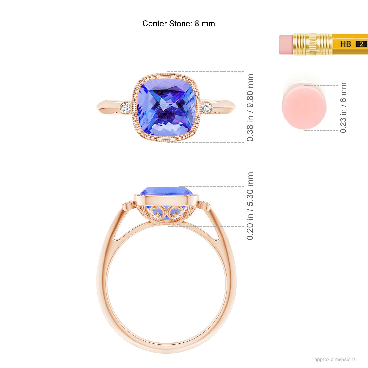 AA - Tanzanite / 2.19 CT / 14 KT Rose Gold