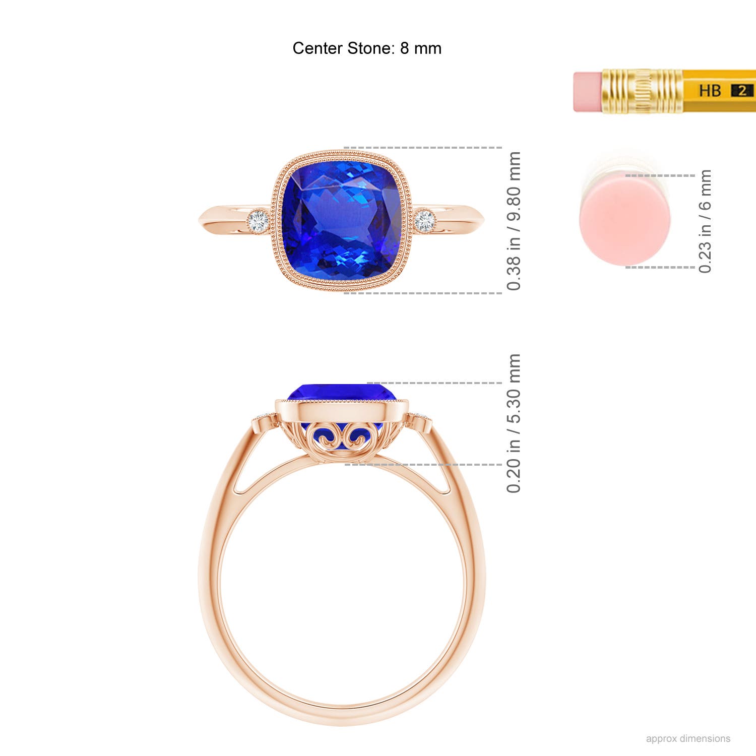 AAA - Tanzanite / 2.19 CT / 14 KT Rose Gold