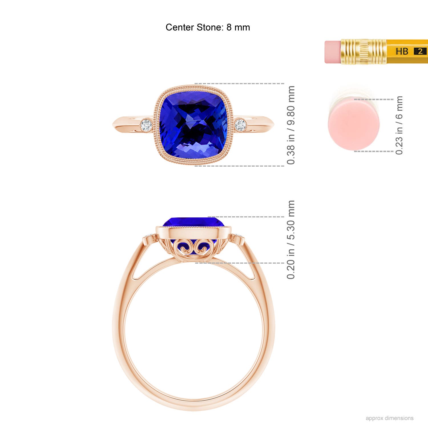 AAAA - Tanzanite / 2.19 CT / 14 KT Rose Gold