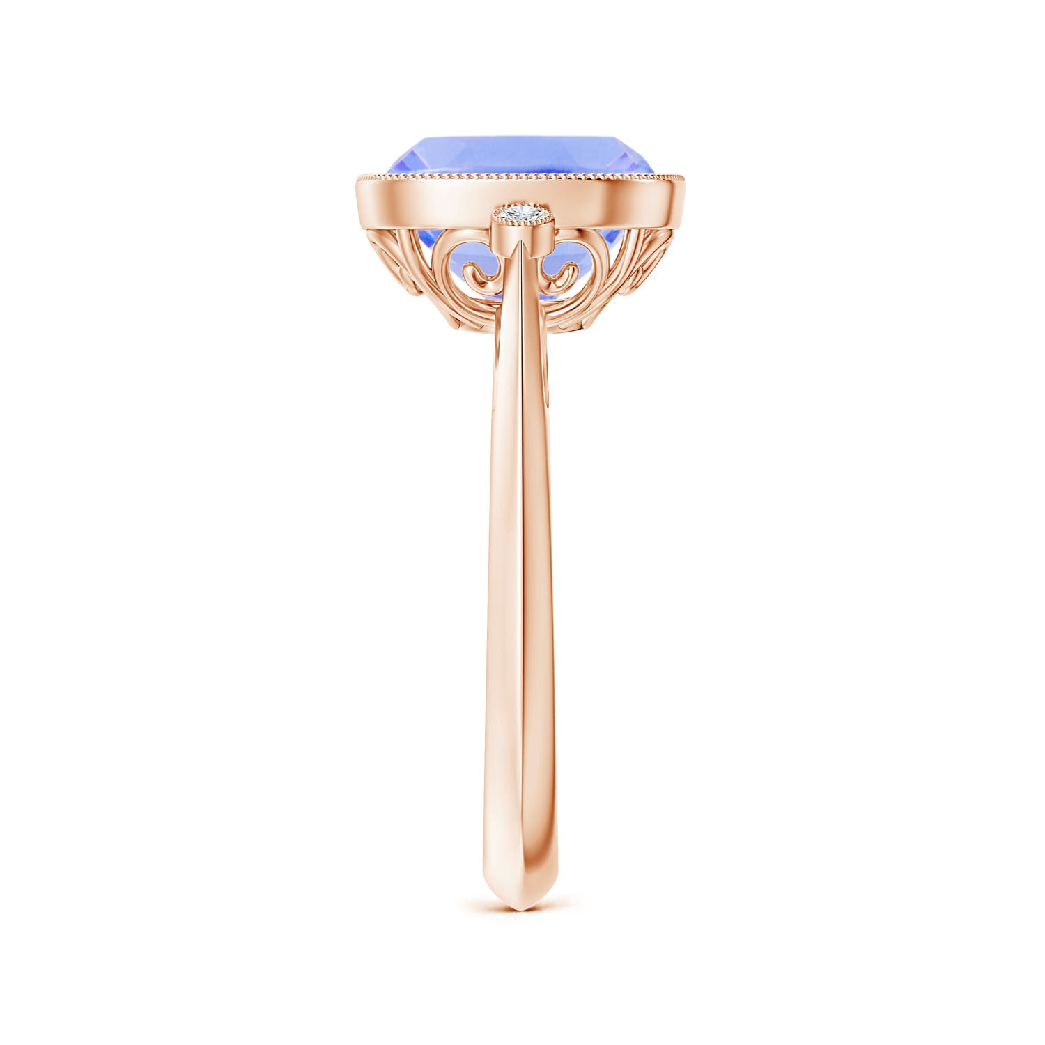 A - Tanzanite / 3.84 CT / 14 KT Rose Gold