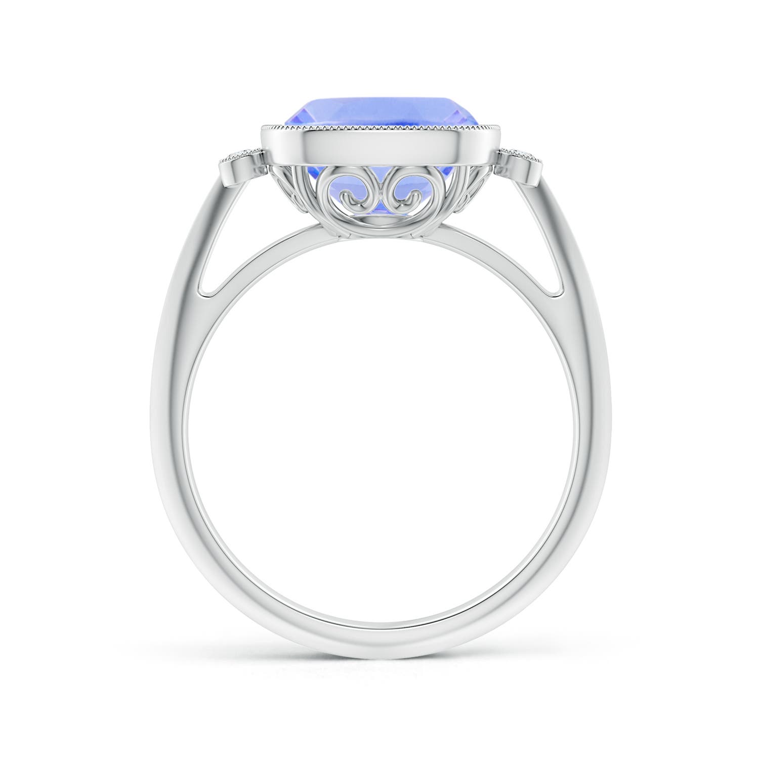 A - Tanzanite / 3.84 CT / 14 KT White Gold