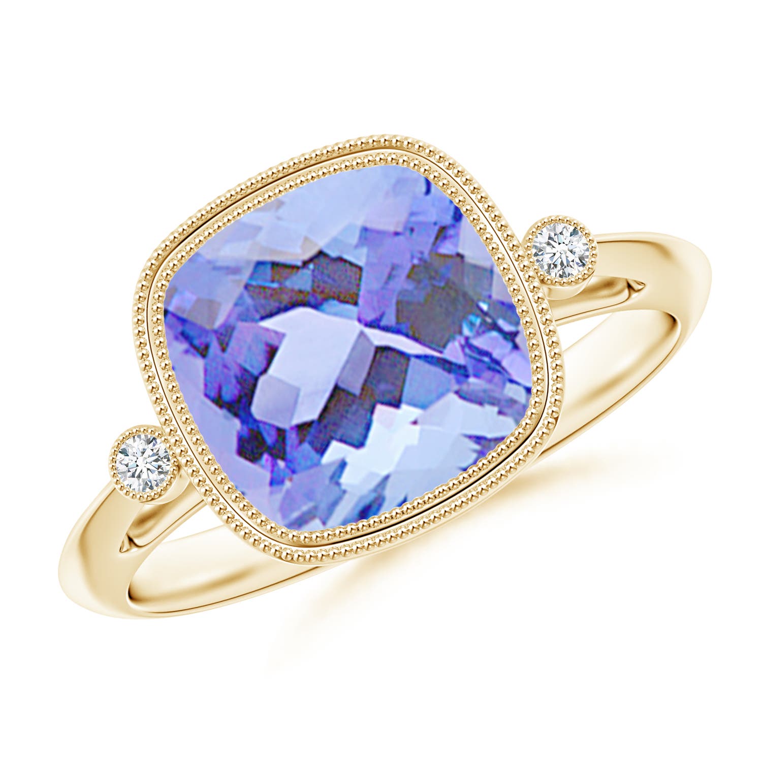 A - Tanzanite / 3.84 CT / 14 KT Yellow Gold