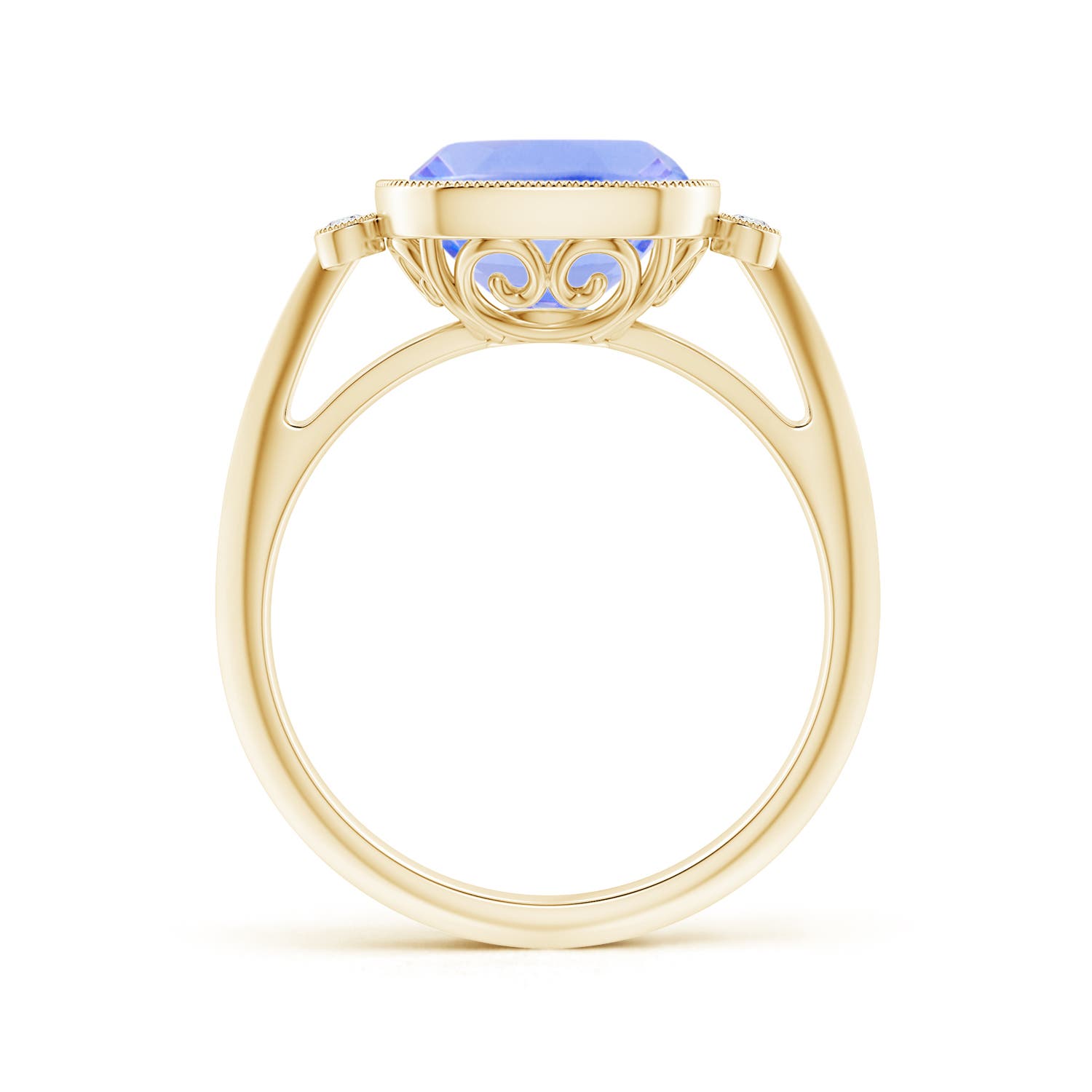 A - Tanzanite / 3.84 CT / 14 KT Yellow Gold