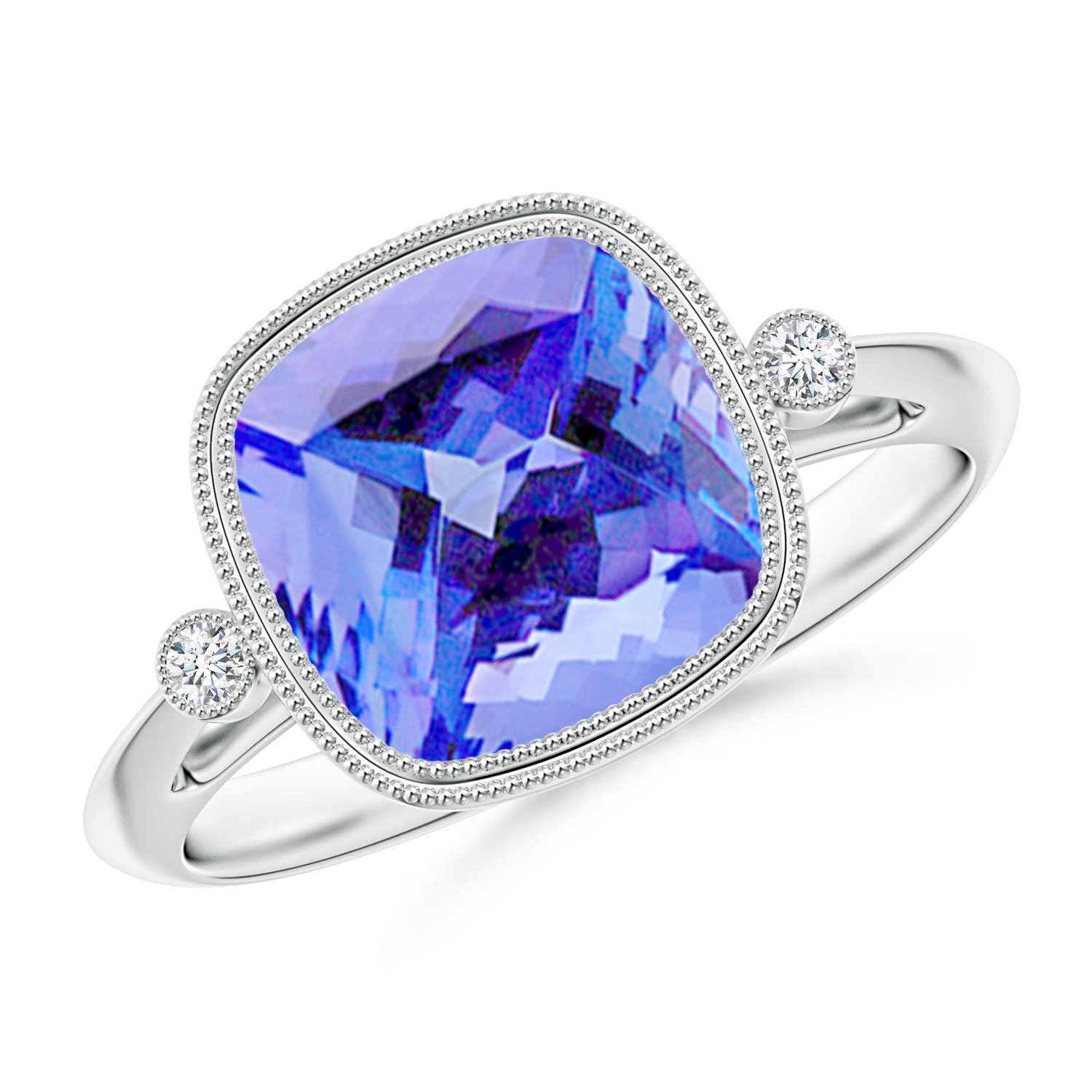 AA - Tanzanite / 3.84 CT / 14 KT White Gold