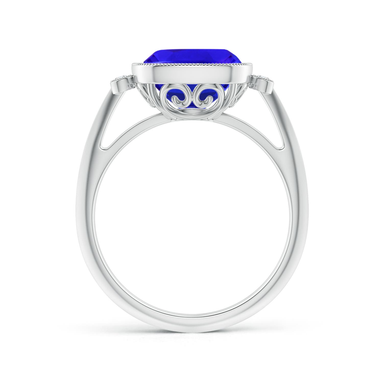 AAA - Tanzanite / 3.84 CT / 14 KT White Gold