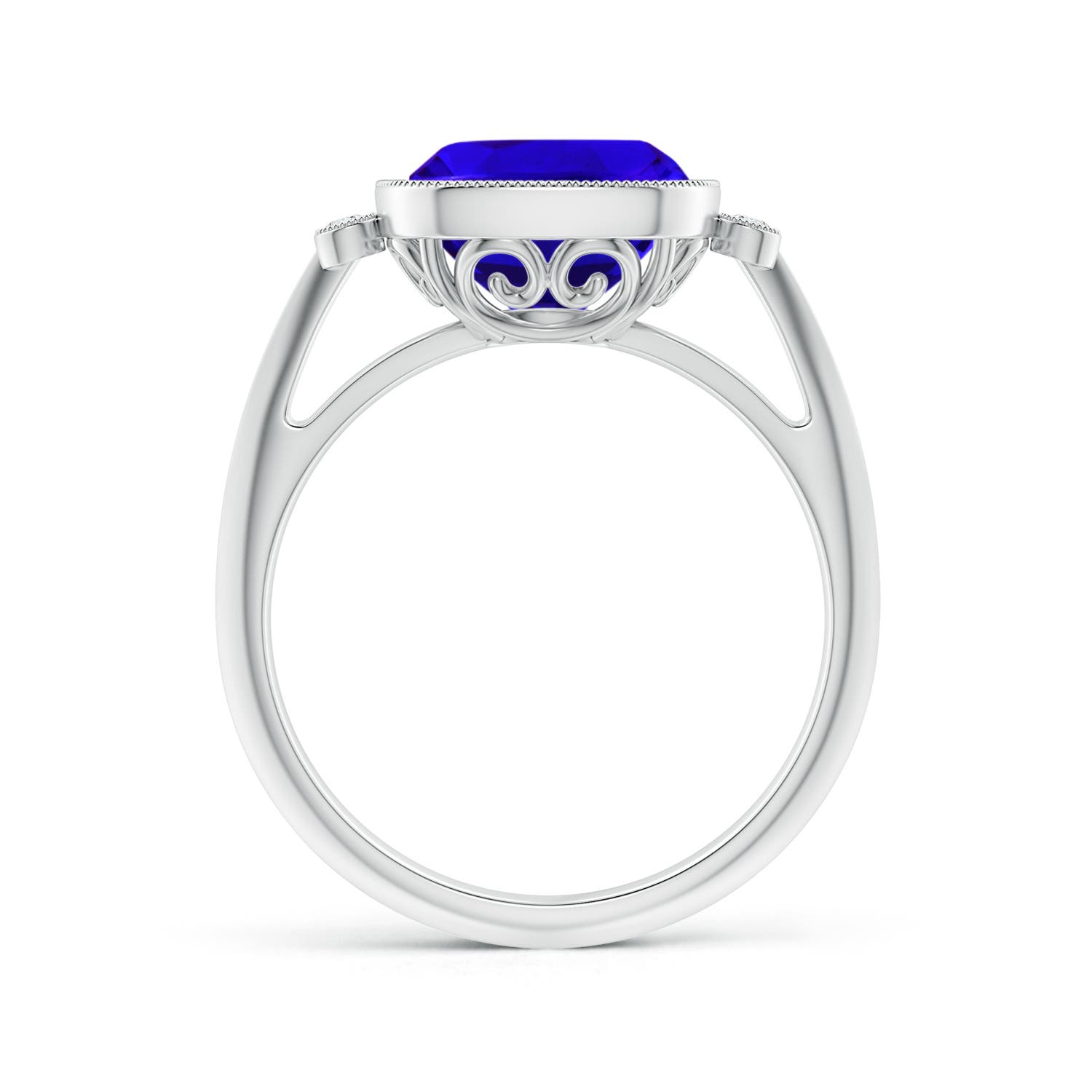 AAAA - Tanzanite / 3.84 CT / 14 KT White Gold