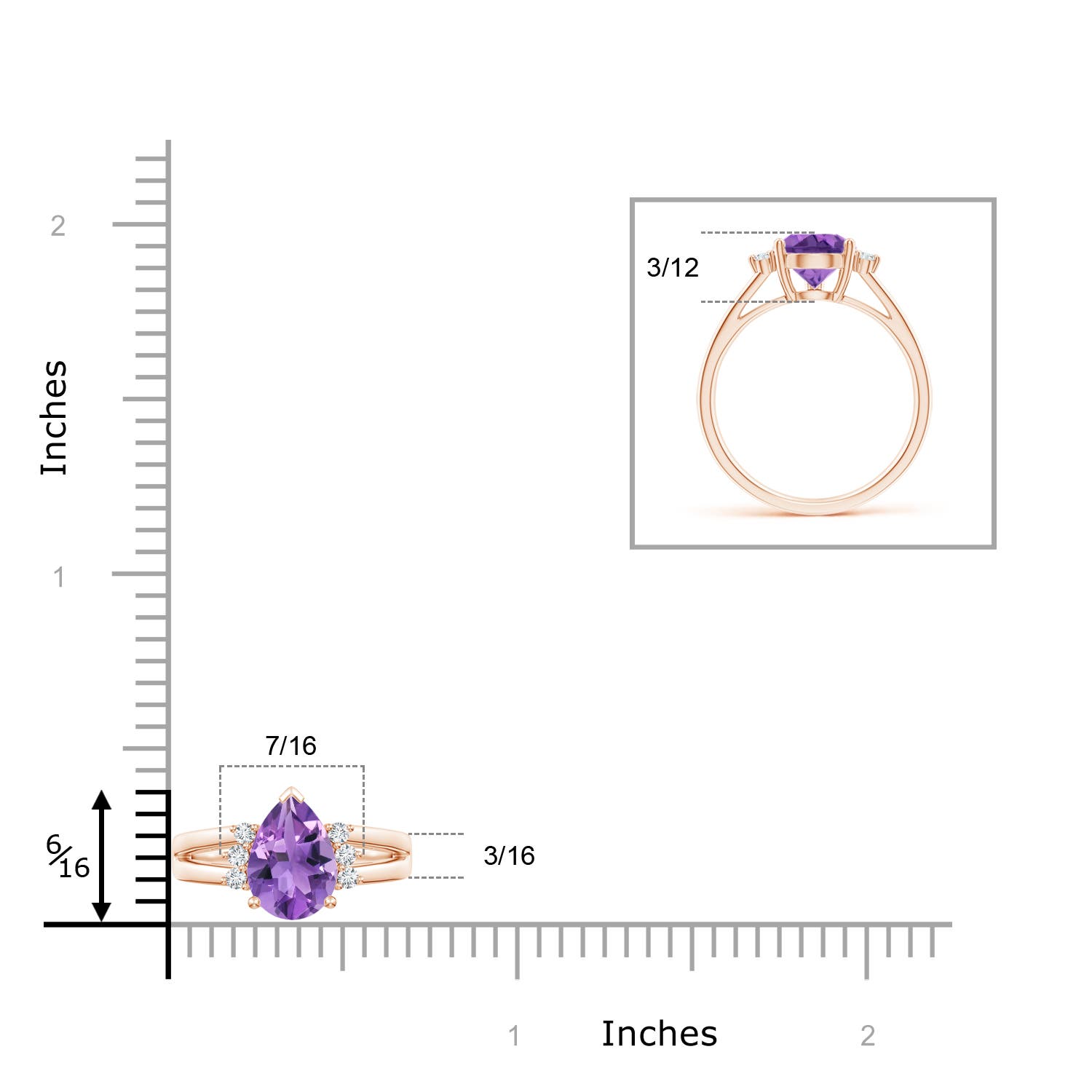 AA - Amethyst / 1.73 CT / 14 KT Rose Gold