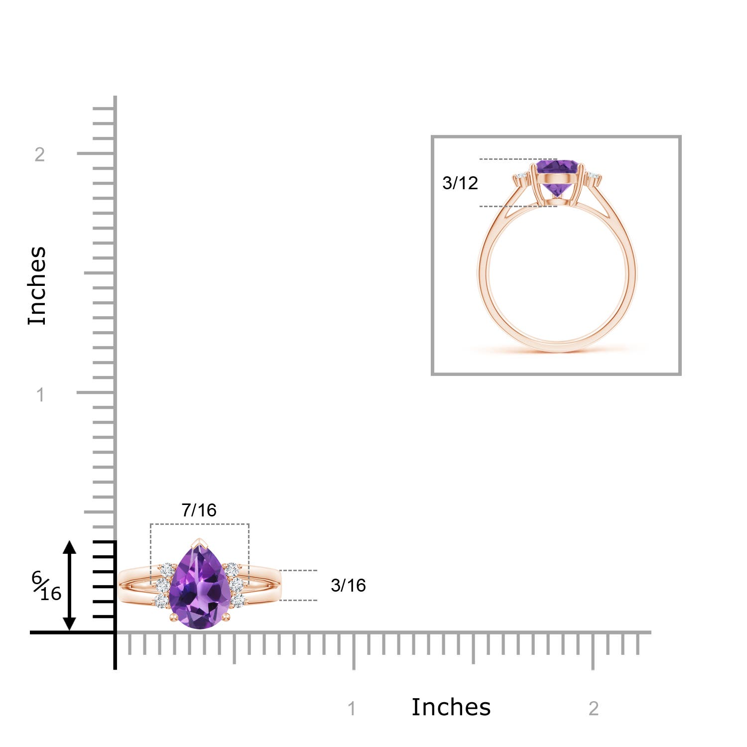 AAA - Amethyst / 1.73 CT / 14 KT Rose Gold