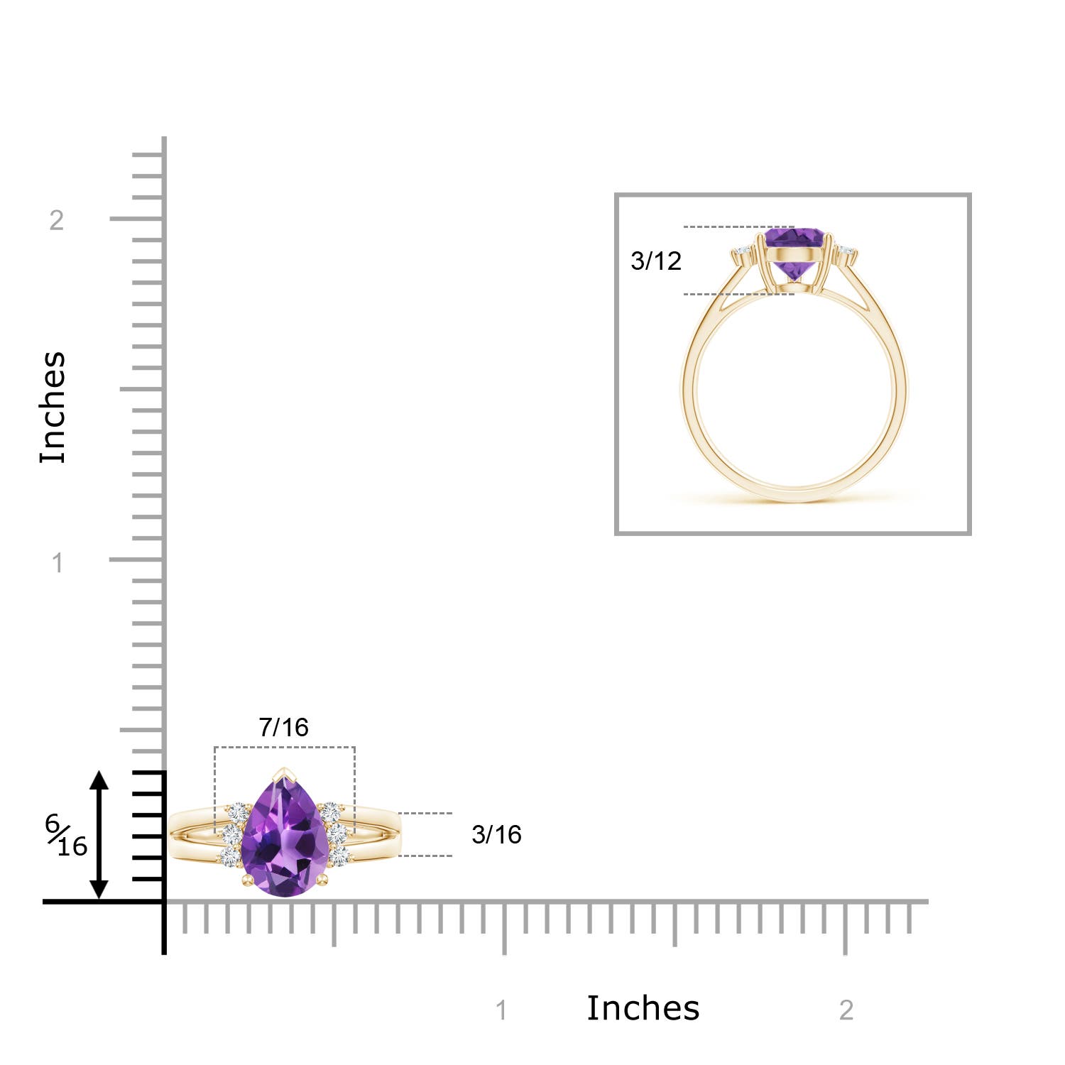 AAA - Amethyst / 1.73 CT / 14 KT Yellow Gold