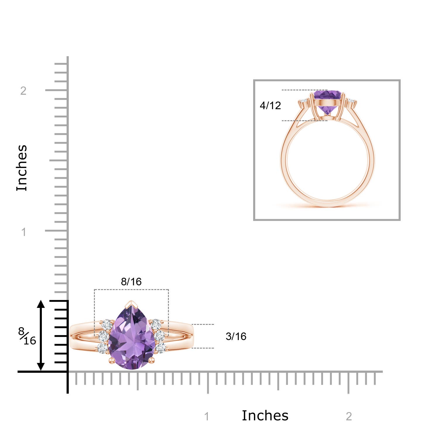 A - Amethyst / 2.77 CT / 14 KT Rose Gold