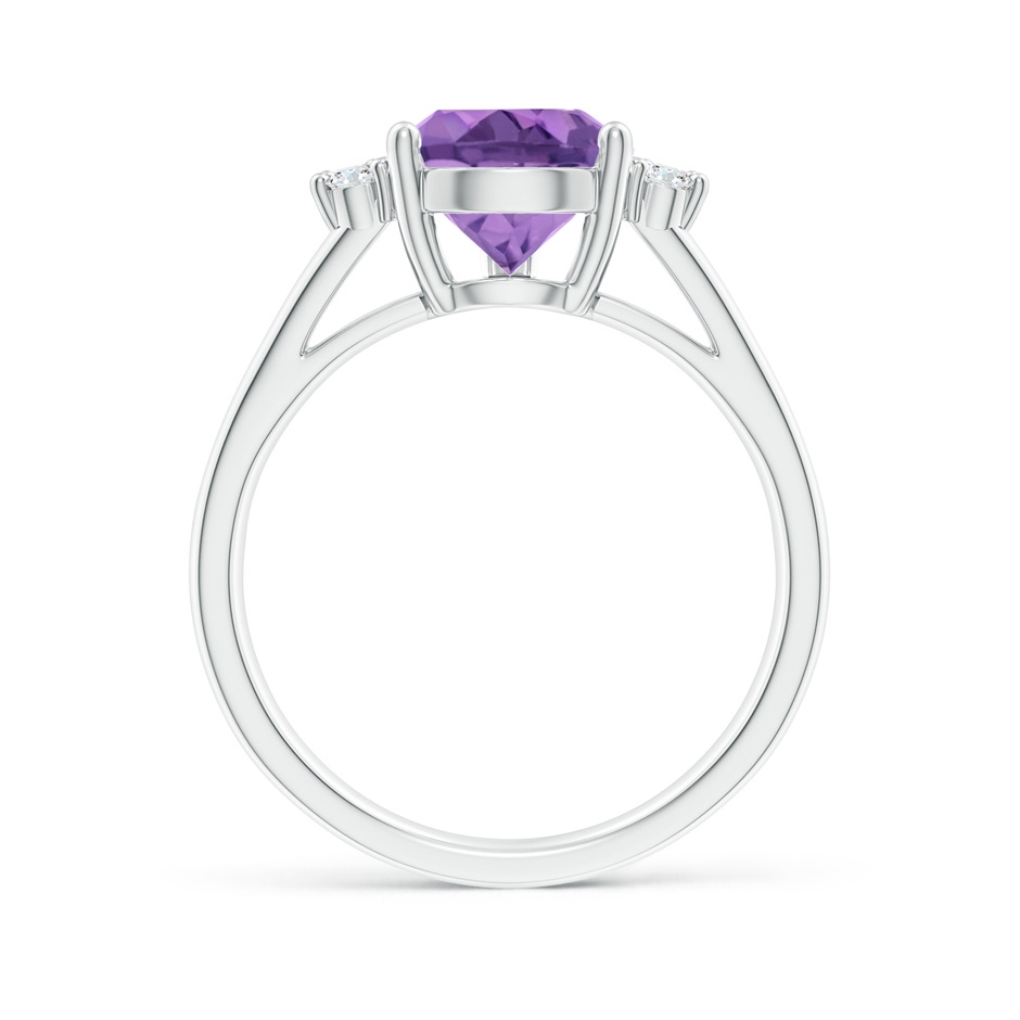12x8mm A Pear Amethyst Ring with Triple Diamond Accents in White Gold side-1