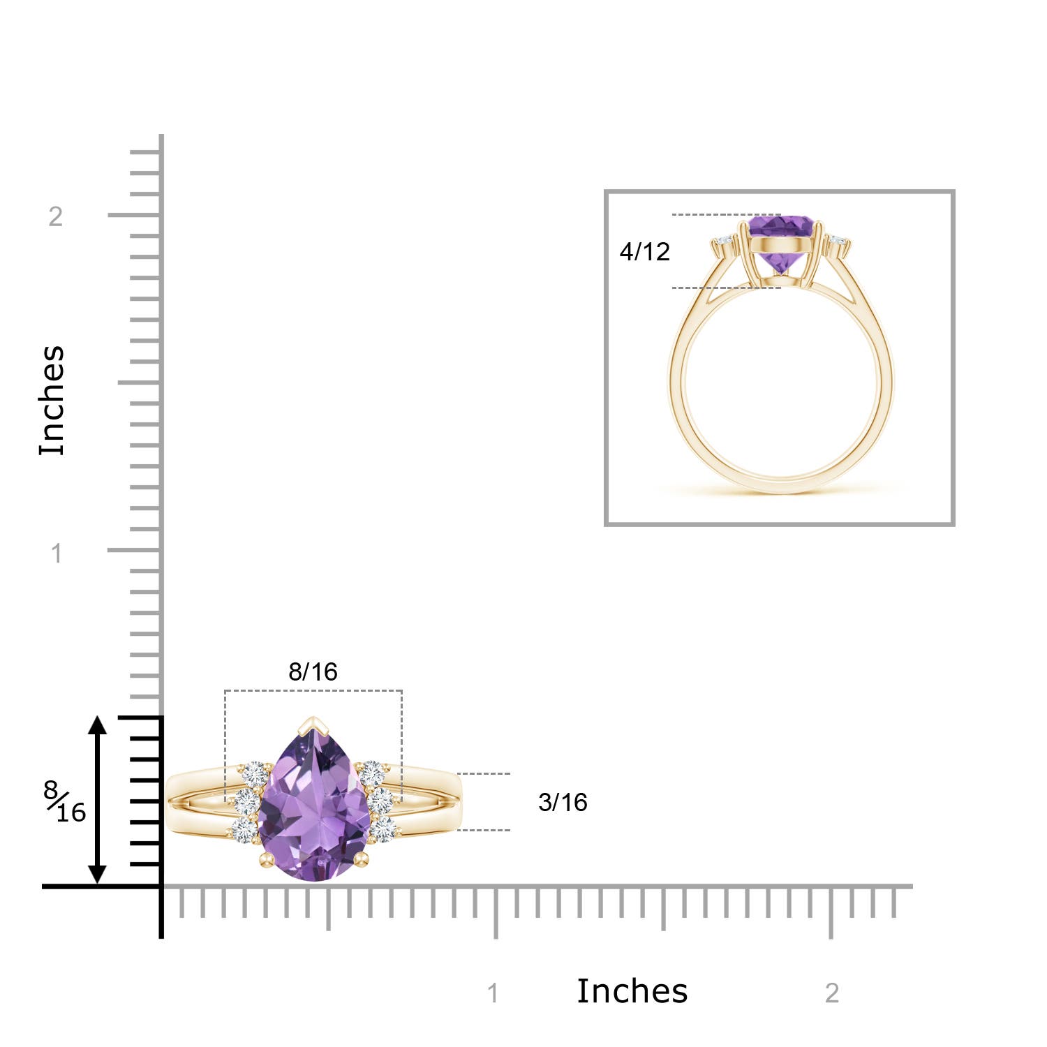 A - Amethyst / 2.77 CT / 14 KT Yellow Gold