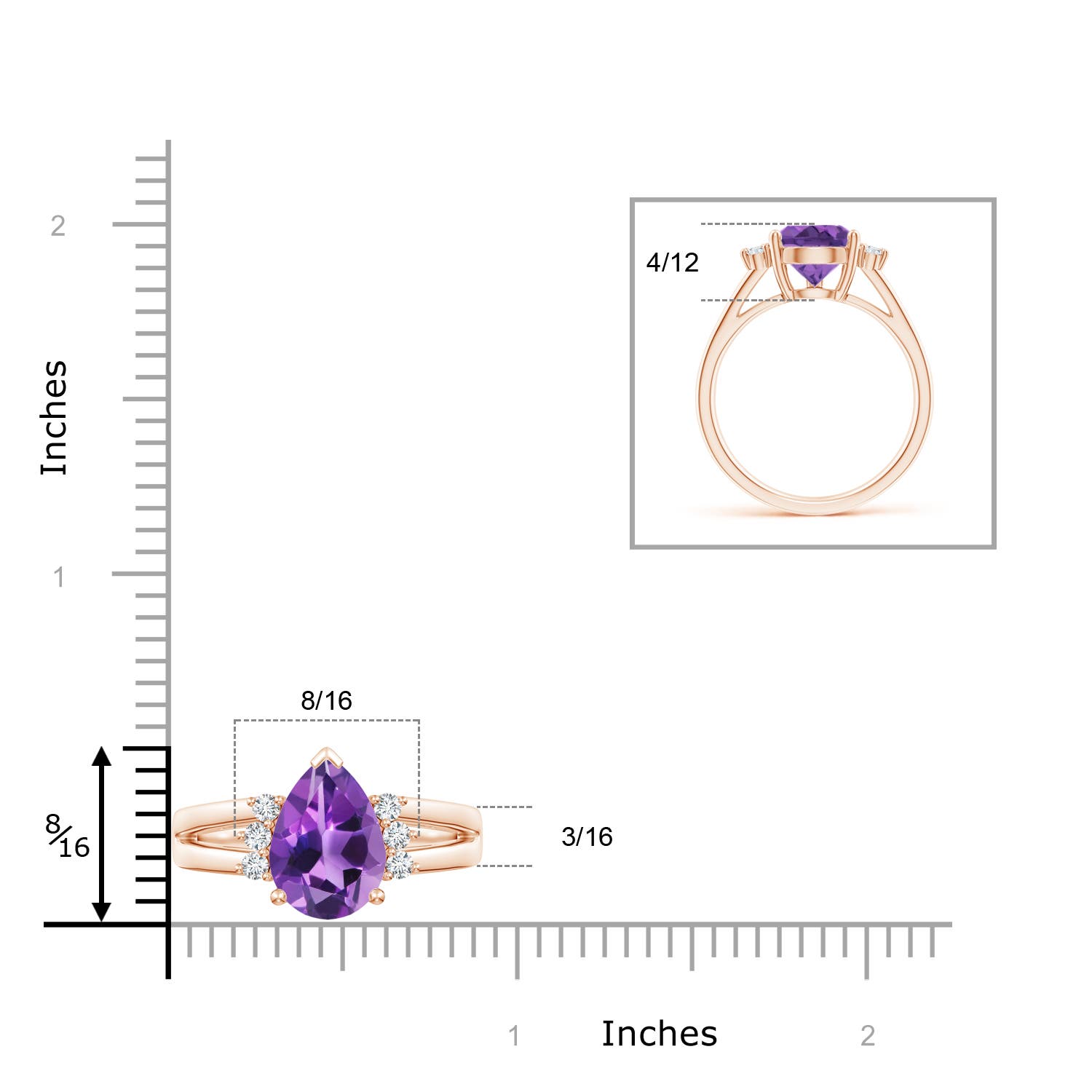 AAA - Amethyst / 2.77 CT / 14 KT Rose Gold