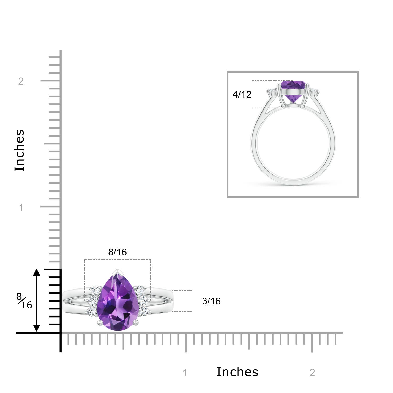 AAA - Amethyst / 2.77 CT / 14 KT White Gold