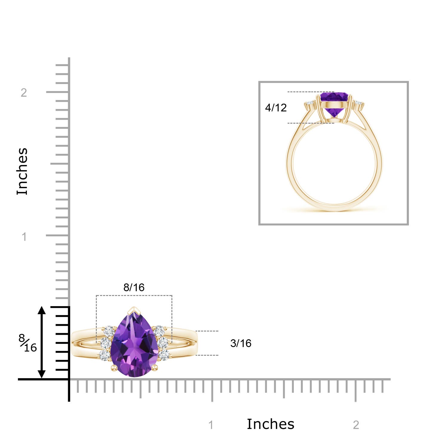 AAAA - Amethyst / 2.77 CT / 14 KT Yellow Gold