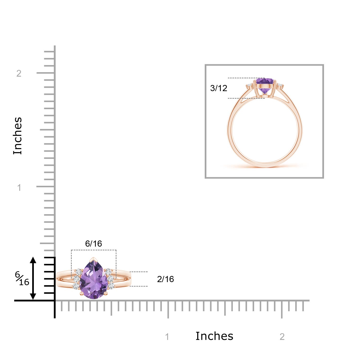 A - Amethyst / 1.13 CT / 14 KT Rose Gold