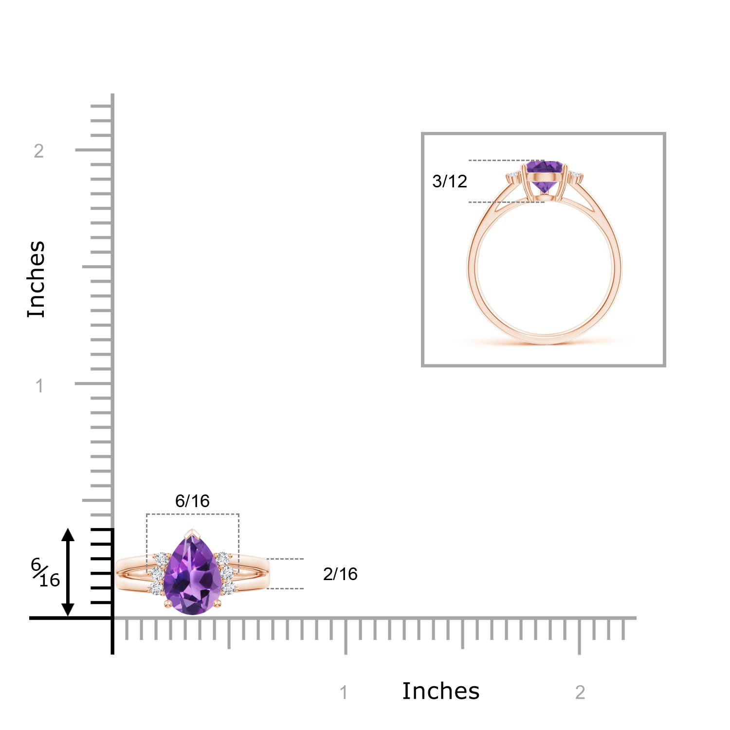 AAA - Amethyst / 1.13 CT / 14 KT Rose Gold