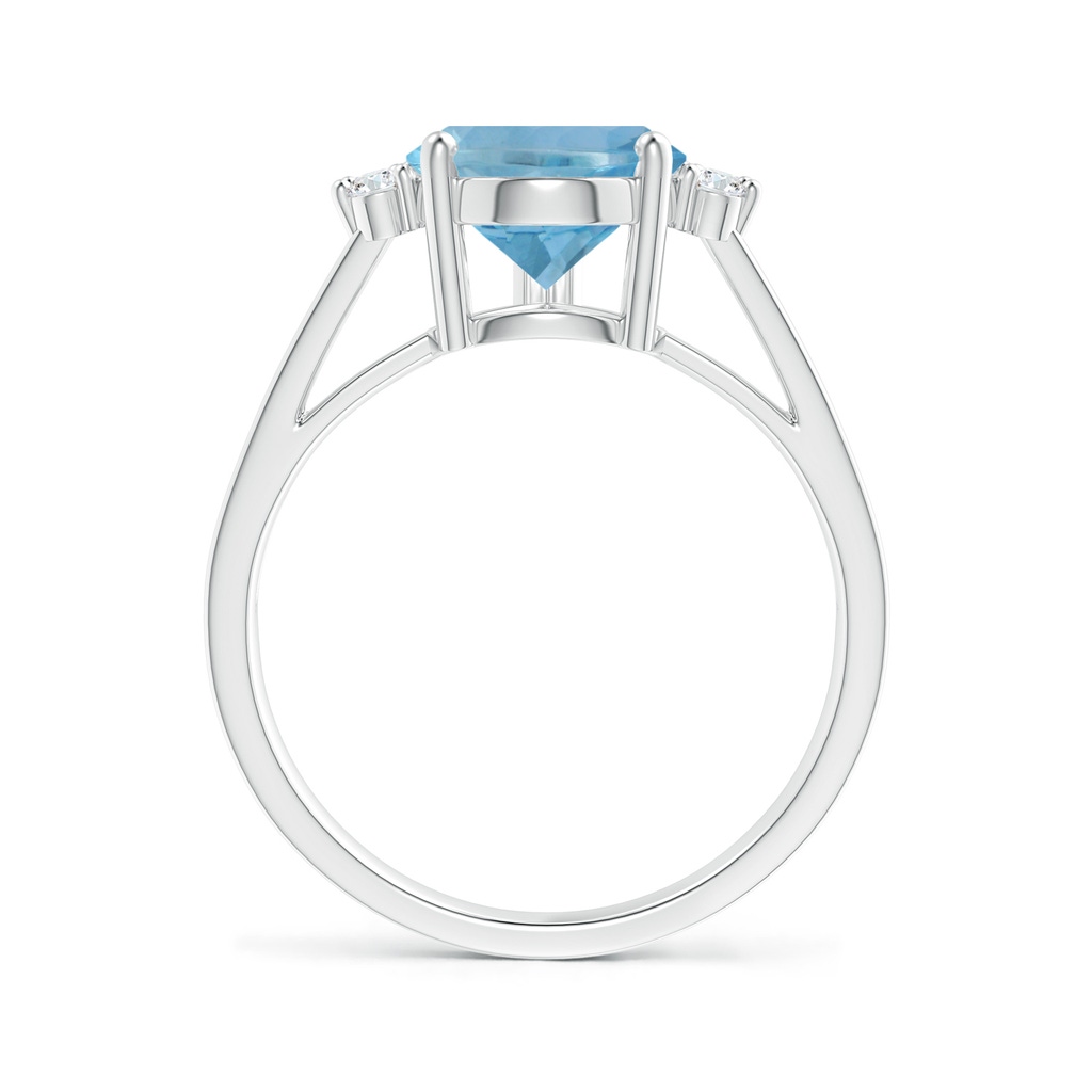 14.14x9.27x6.09mm AAA GIA Certified Aquamarine Ring with Triple Diamond Accents in White Gold Side 199