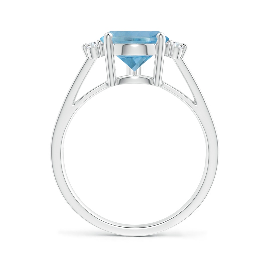 14.14x9.27x6.09mm AAA GIA Certified Aquamarine Ring with Triple Diamond Accents in White Gold side 199