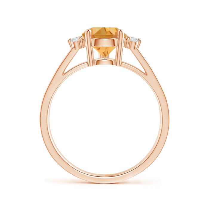 Pear Citrine Ring with Triple Diamond Accents