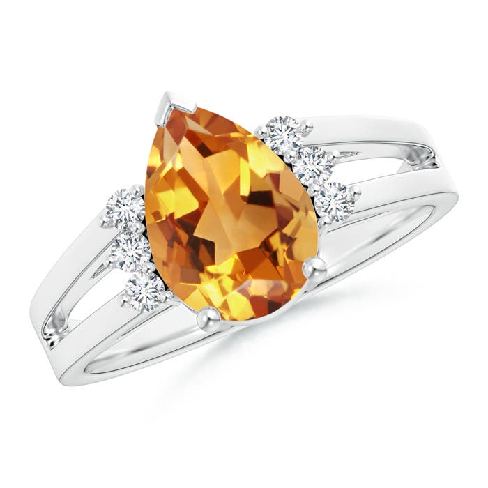 AA - Citrine / 2.03 CT / 14 KT White Gold