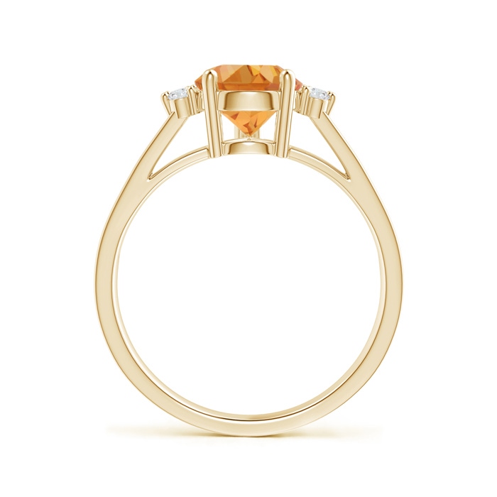 10x7mm AA Pear Citrine Ring with Triple Diamond Accents in Yellow Gold product image