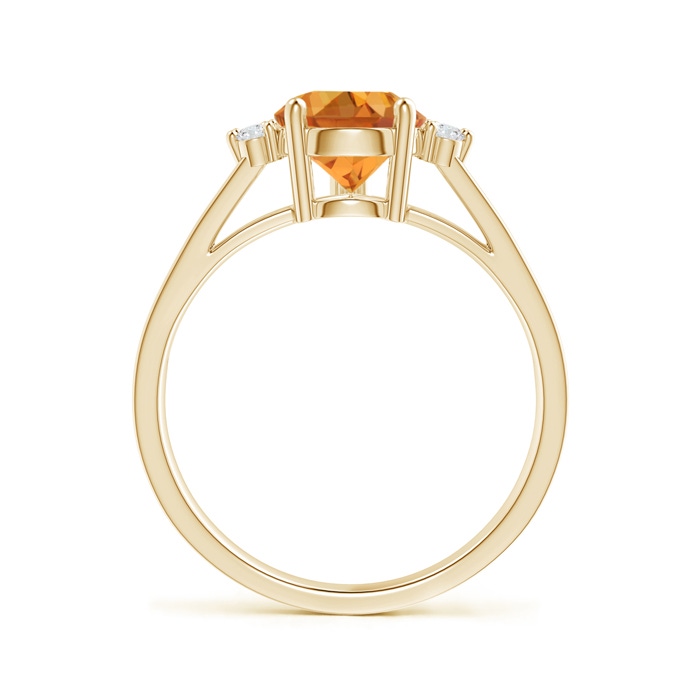10x7mm AAA Pear Citrine Ring with Triple Diamond Accents in Yellow Gold product image