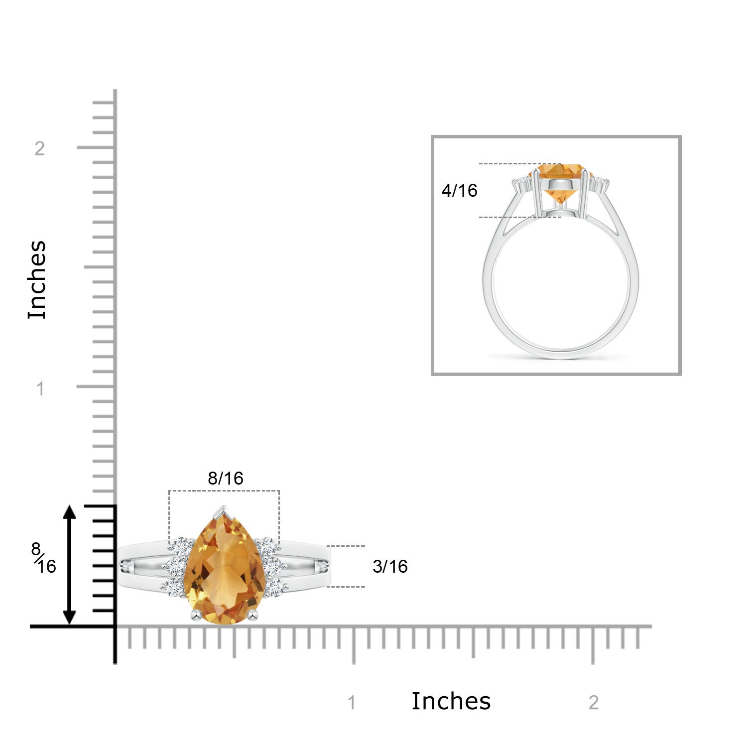 A - Citrine / 2.52 CT / 14 KT White Gold