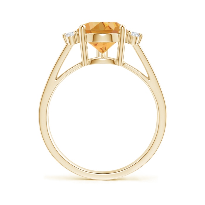 12x8mm A Pear Citrine Ring with Triple Diamond Accents in Yellow Gold product image
