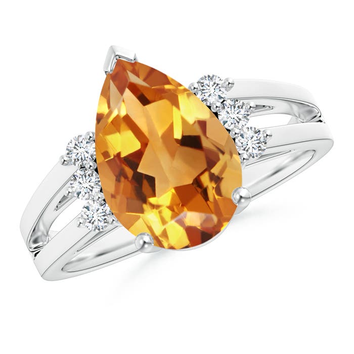 AA - Citrine / 2.52 CT / 14 KT White Gold