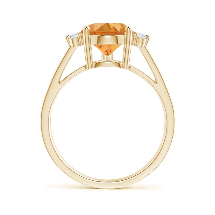 12x8mm AA Pear Citrine Ring with Triple Diamond Accents in Yellow Gold product image