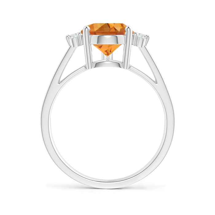 12x8mm AAA Pear Citrine Ring with Triple Diamond Accents in White Gold product image